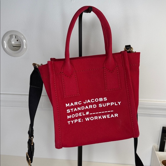 Marc Jacobs crossbody work tote small saavy red purse bag - Picture 2 of 12